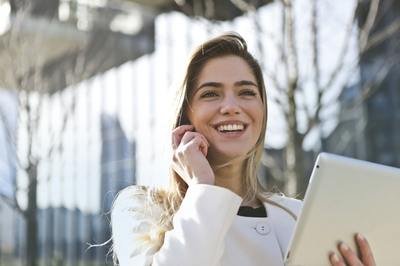 EHR for modern workforce - woman on phone